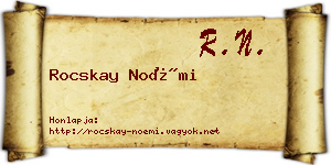 Rocskay Noémi névjegykártya